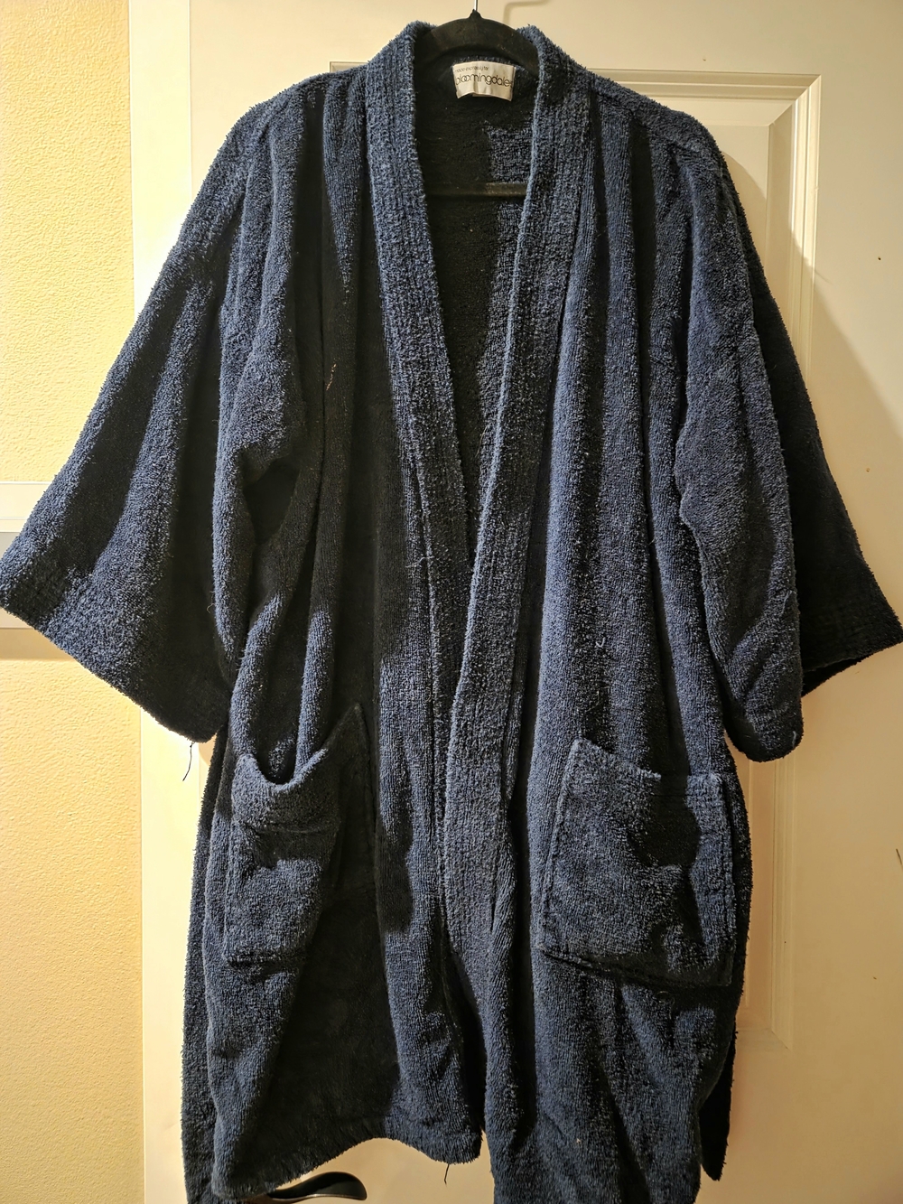 Navy Terry Knit Men’s Robe Sweater - Unbranded